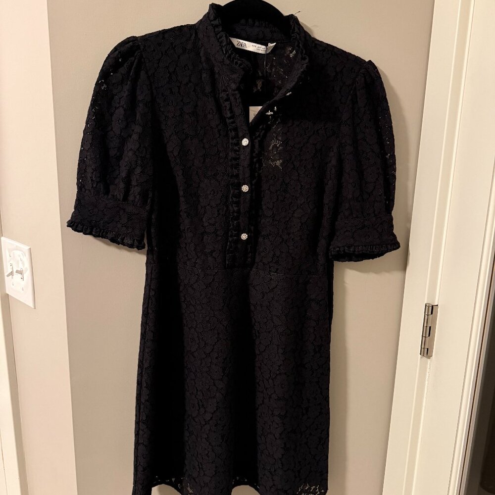 Zara Black Lace Dress Size Small